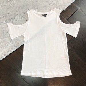 Topshop | white basic cold shoulder top